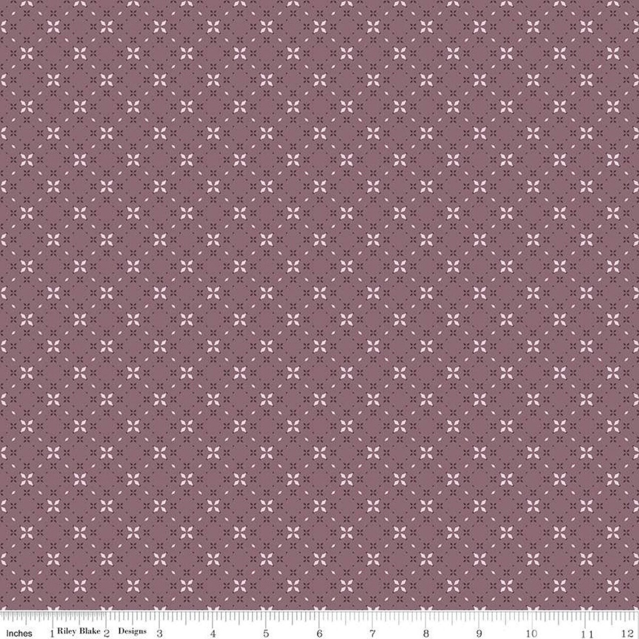 Fabric Riley Blake Grape Geo Floral Evening on the Prairie by the Quarter Yard C16749-GRAPE